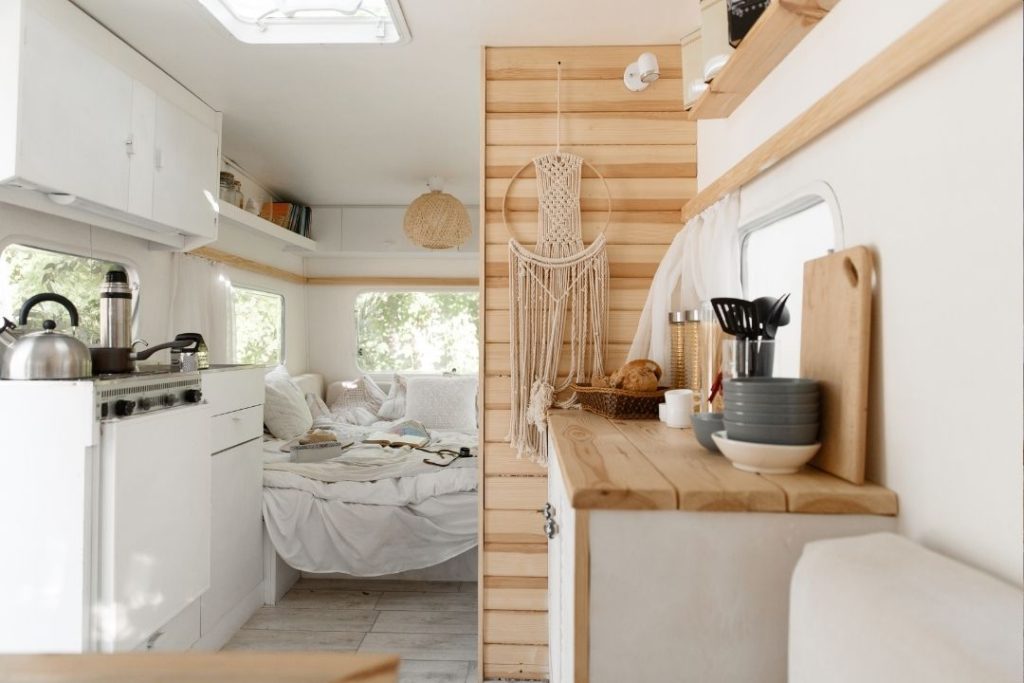 inside view of a travel trailer