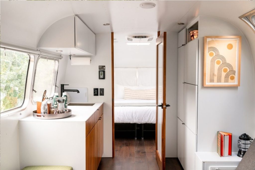 inside view of a travel trailer
