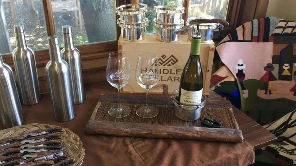wine offerings at handley cellars, a harvest hosts location
