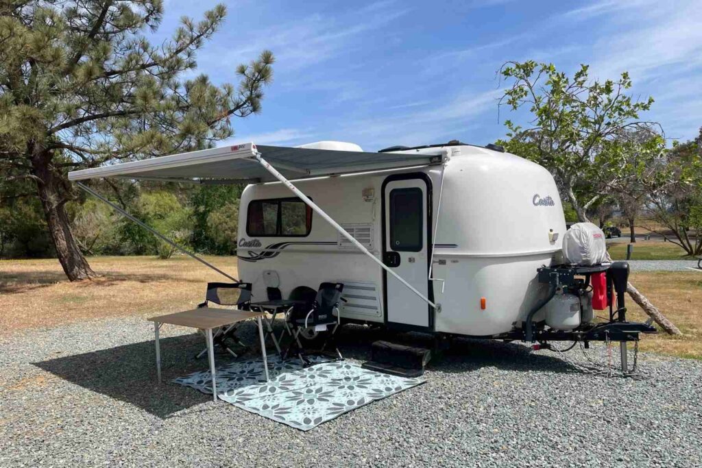 casita camping setup at a campground