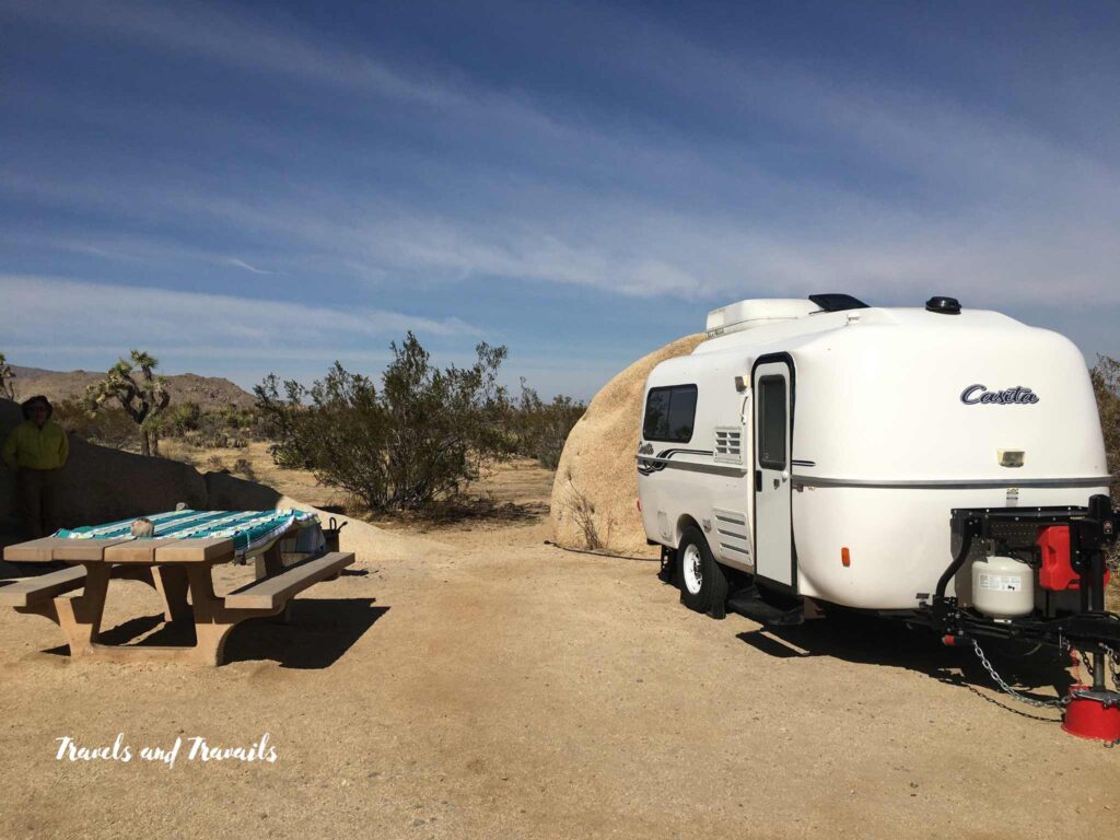 Casita travel trailer at Belle Campground in Joshua Tree National Park